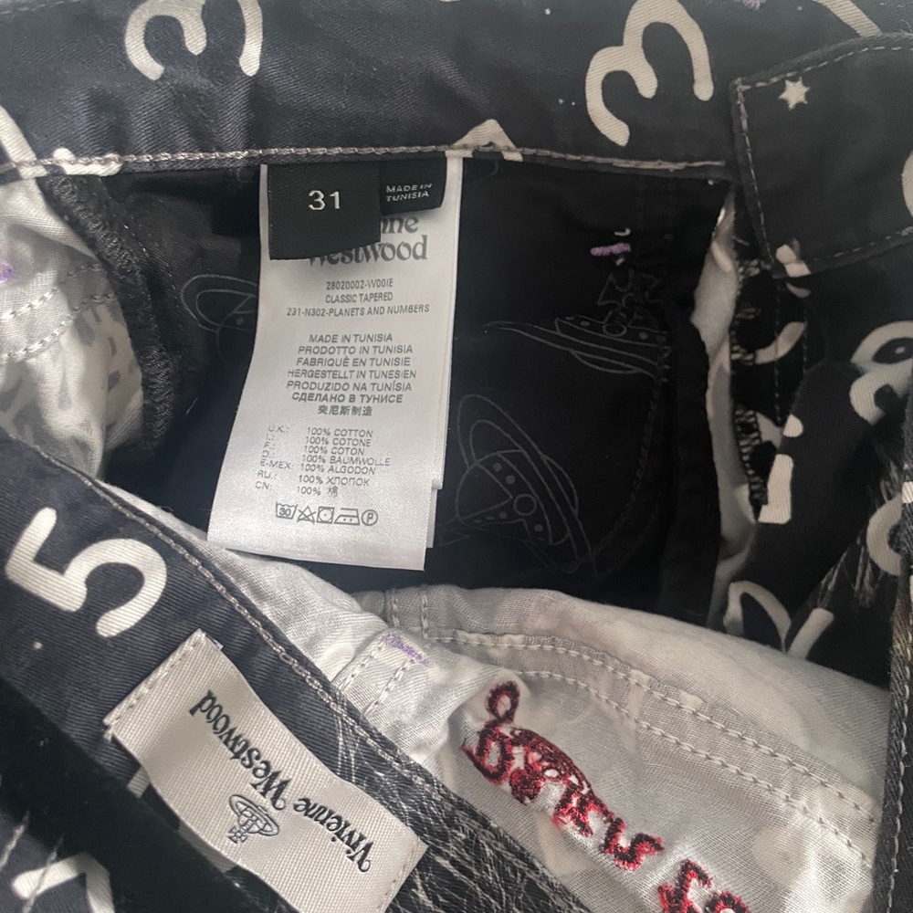 Vivienne Westwood Black Planets and Numbers Print Pants - Picture 6 of 6